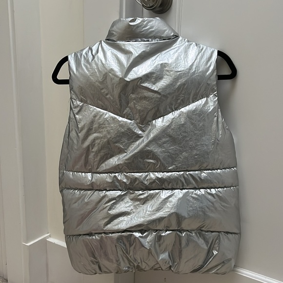 Zara Metallic Silver Vest Body Warmer - Picture 3 of 4
